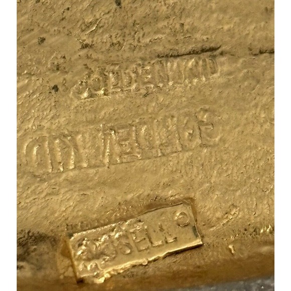 Frederick Mosell SIgned Retro Goldtone Runway Collar Necklace - Picture 9 of 10